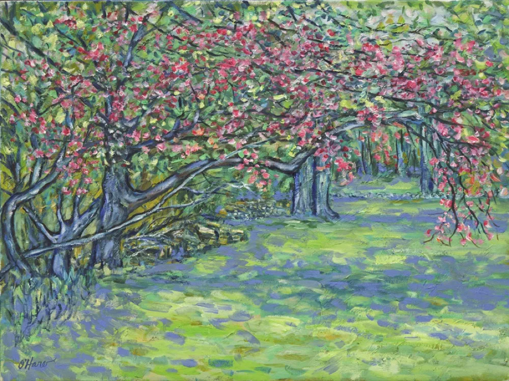 Blooming Tree, an oil painting by Kevin O'Hare &mdash; A tree in full spring blossom