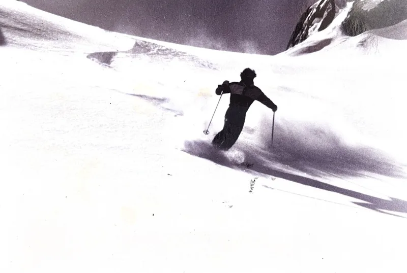 Kevin O'Hare ski racing down a mountain slope